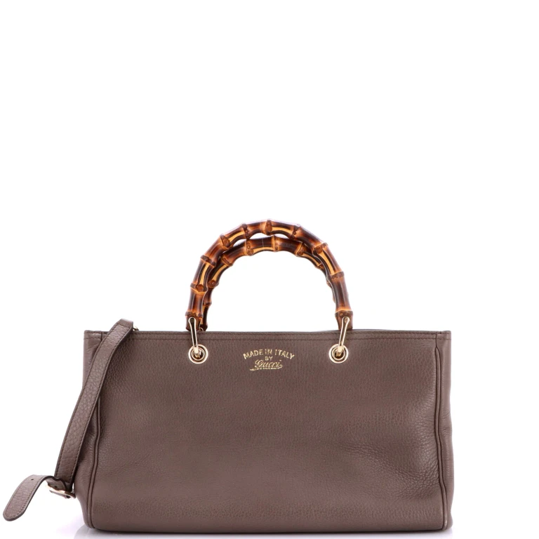 Bamboo Shopper Tote Leather Medium