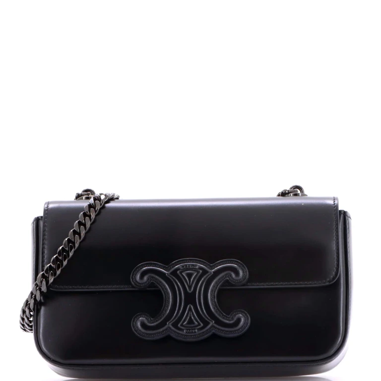Triomphe Chain Shoulder Bag Leather Small