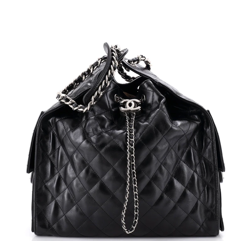 25 Hobo Bag Quilted Shiny Crumpled Calfskin Medium