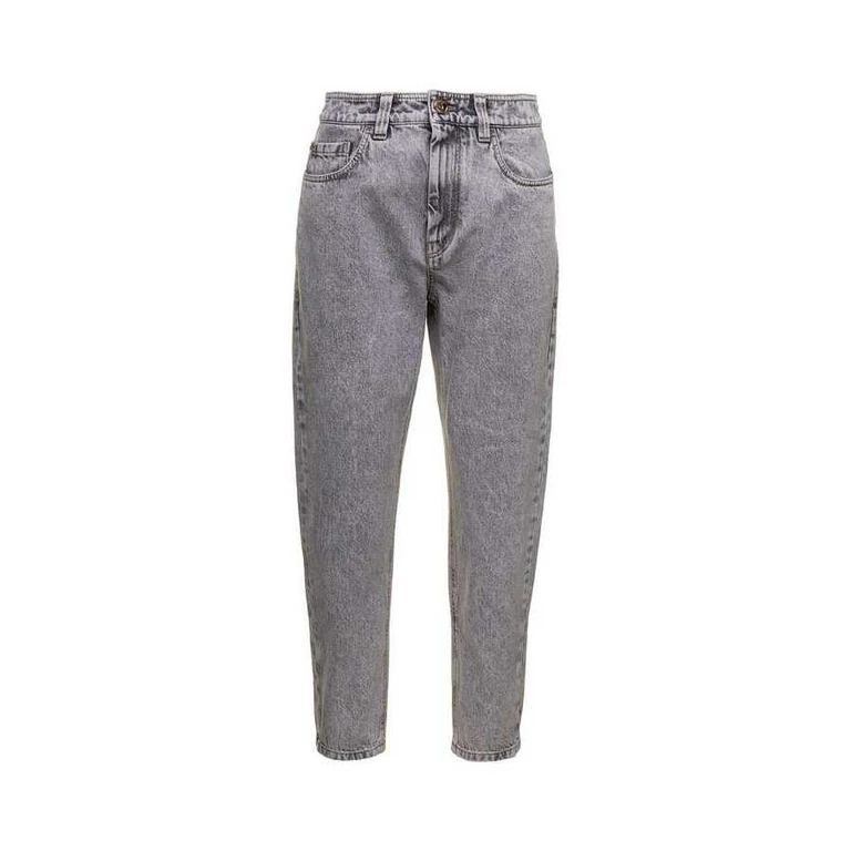Womens Vintage Stone Denim Tapered Pants