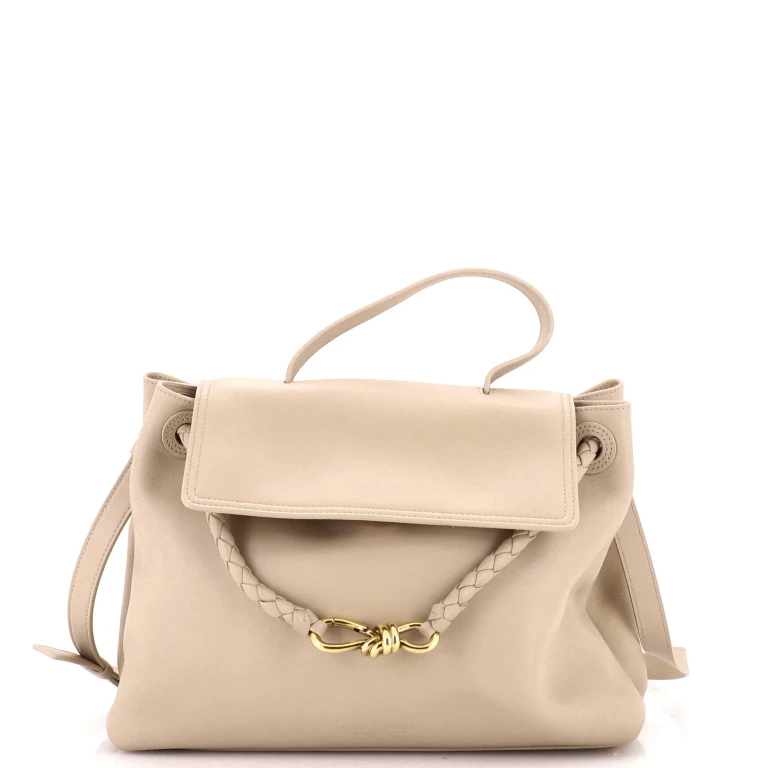 Ciao Ciao Top Handle Bag Leather with Intrecciato Detail Medium