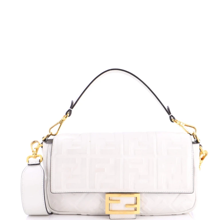 Baguette NM Bag Zucca Embossed Leather Medium