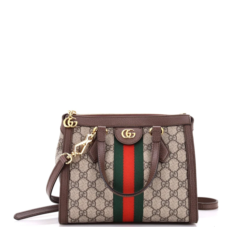 Ophidia Top Handle Tote GG Coated Canvas Small