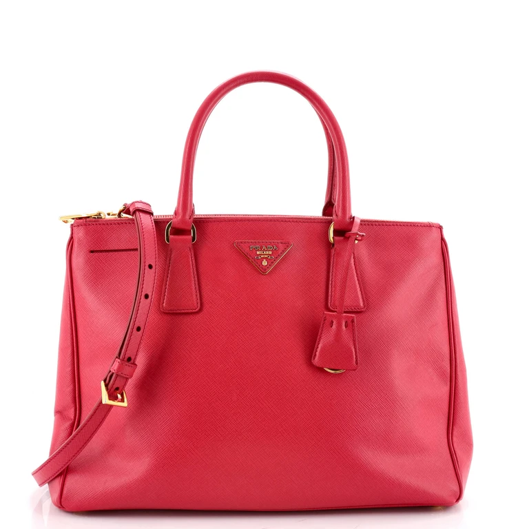 Double Zip Lux Tote Saffiano Leather Medium