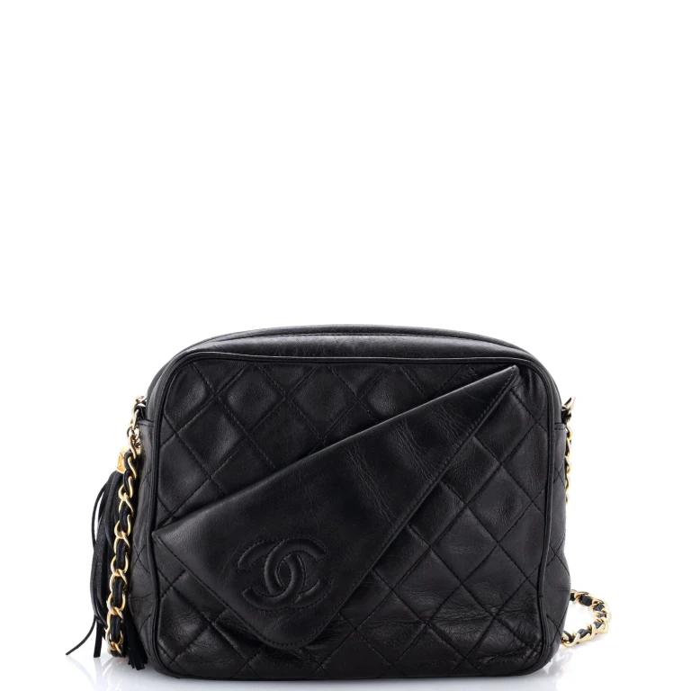 Vintage Front Pocket Camera Bag Quilted Lambskin Small