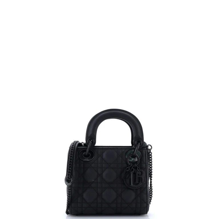 Ultra Matte Lady Dior Chain Bag Cannage Quilt Calfskin Mini