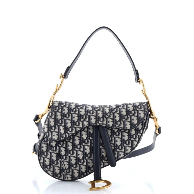 Saddle Handbag with Strap Oblique Canvas Medium