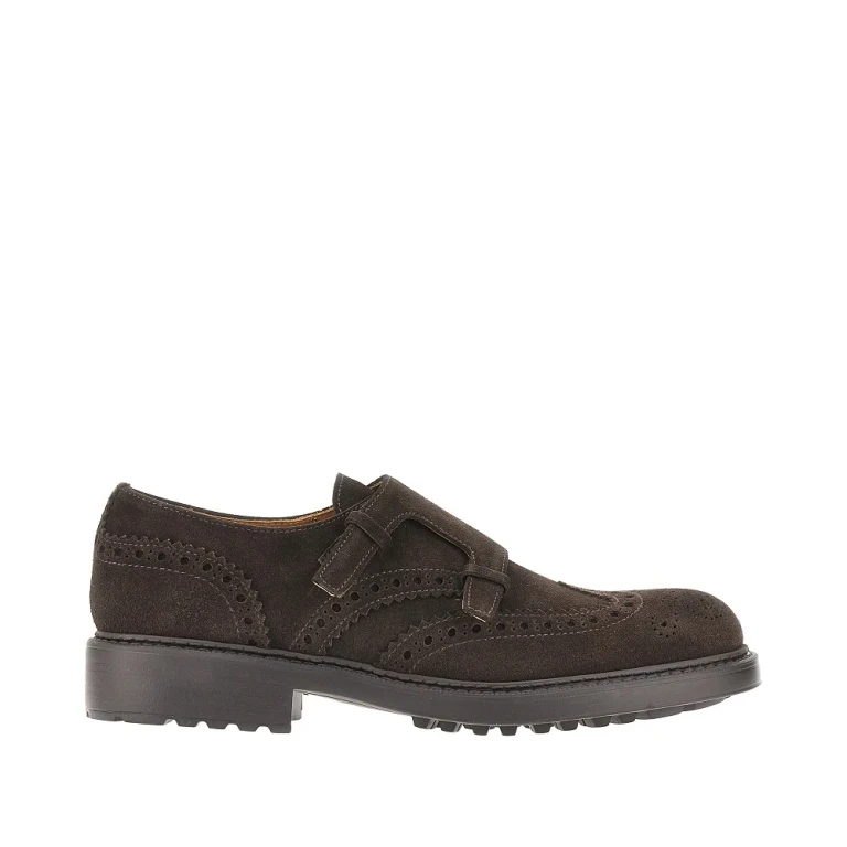 DOUCAL'S Suede leather double loop shoes Man 39