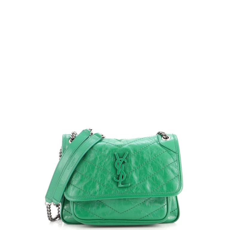 Niki Chain Flap Bag Matelasse Chevron Leather Baby