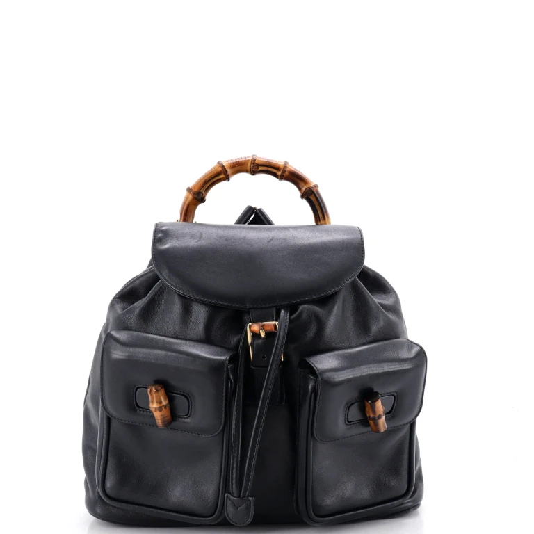 Vintage Bamboo Backpack Leather Medium