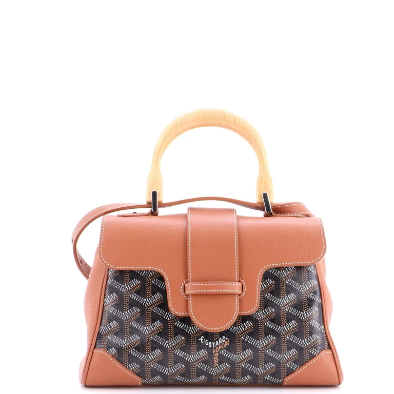 Saigon Top Handle Bag Coated Canvas with Leather Mini