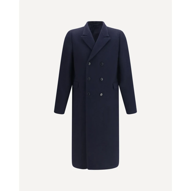 Double-breasted Shetland wool Coat Male 50