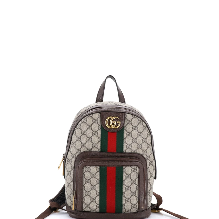 Ophidia Backpack GG Coated Canvas and Leather Small