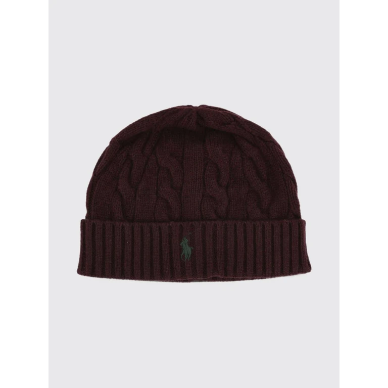 Wool and Cashmere Blend Beanie with Contrast Pony Logo (710B23668009)