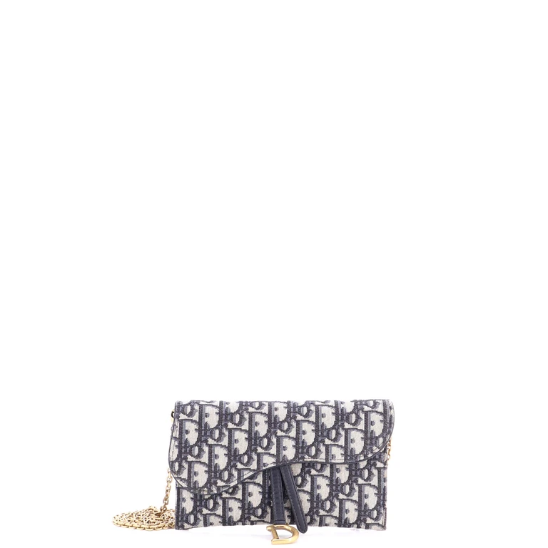 Saddle Chain Clutch Oblique Canvas
