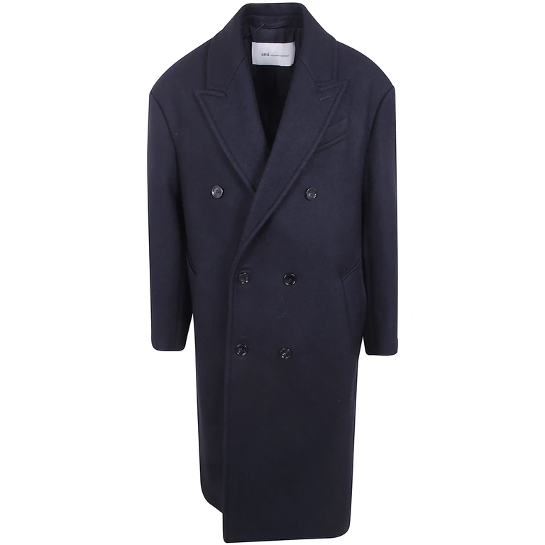 AMI ALEXANDRE MATTIUSSI Coat Double-Breasted Cozy Coat