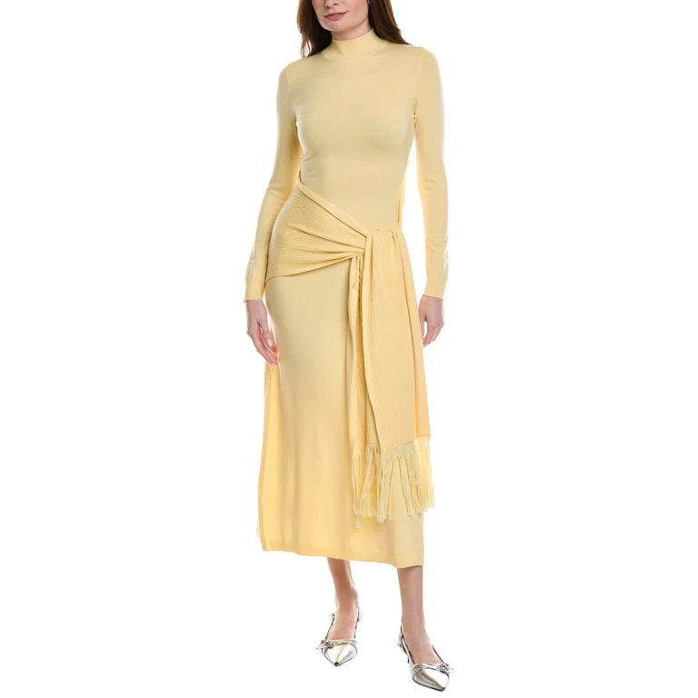 Wool-Blend Wrap Dress