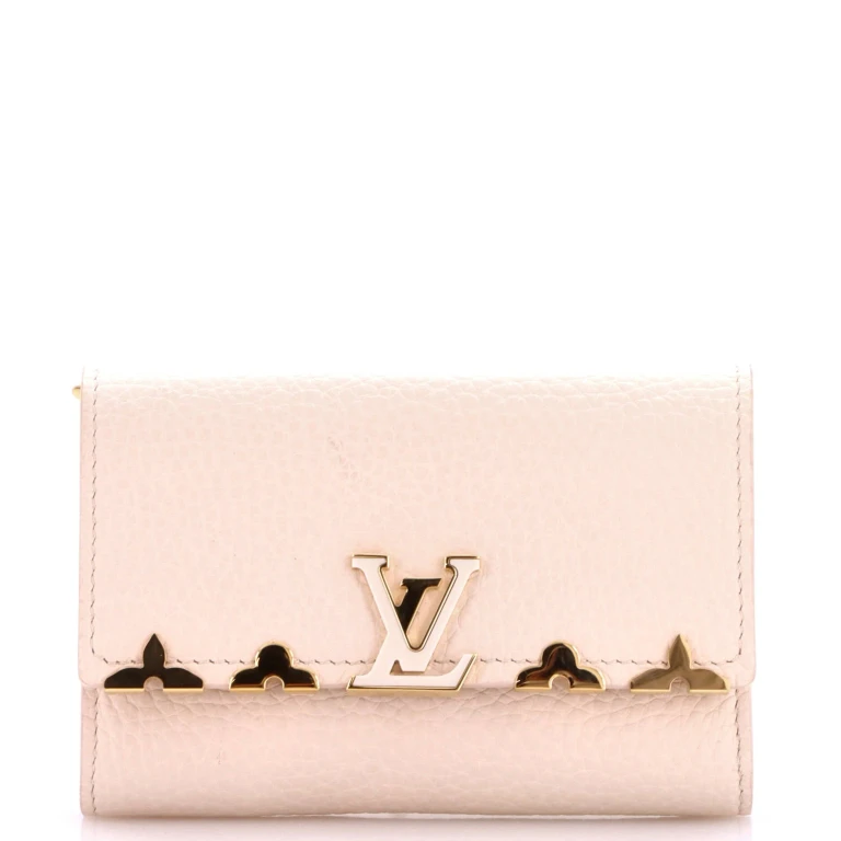 Capucines Wallet Leather with Embellished Detail Compact