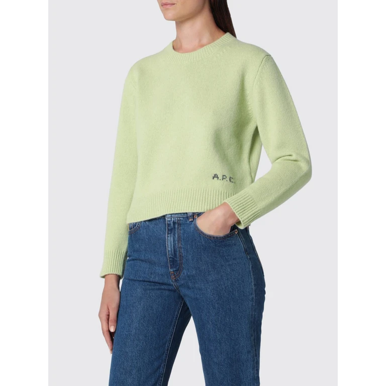 A. P.C. Anna Wool Crewneck Jumper with Embroidered Logo (WOASWF23498KAH)