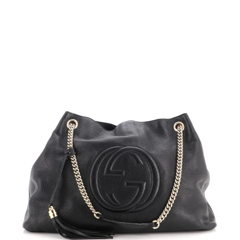 Soho Chain Strap Shoulder Bag Leather Large