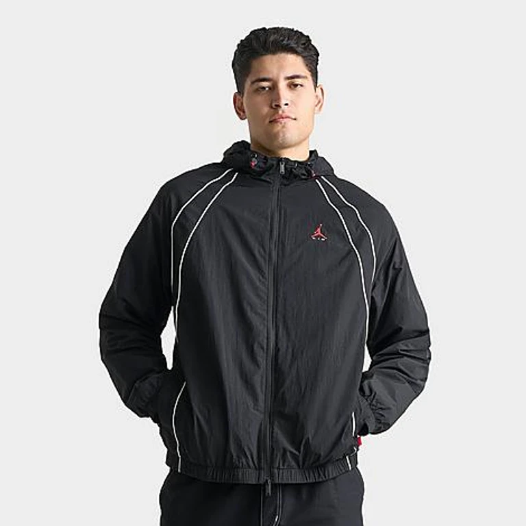 Men's Brooklyn 1985 Hooded Track Jacket in Black/White Size: Small