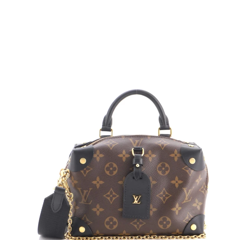 Petite Malle Souple Handbag Monogram Canvas with Leather