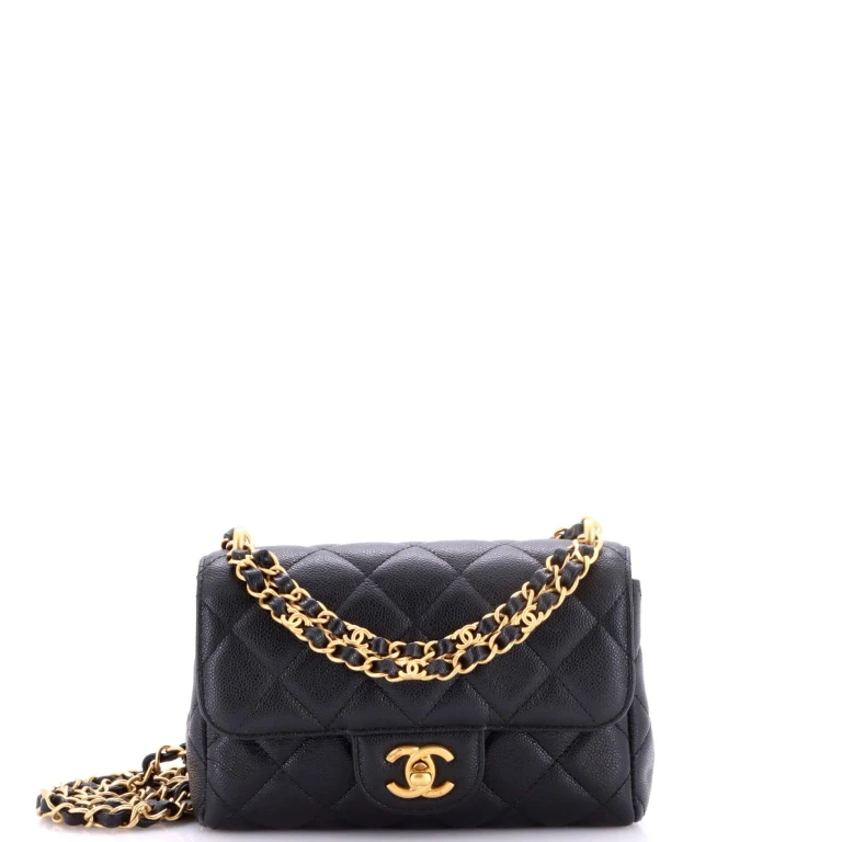 Coco First Flap Bag Quilted Caviar Nano