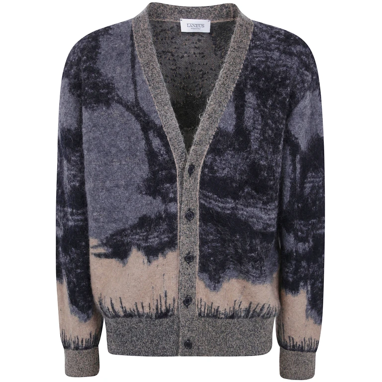 Cardigan Multicolor Knitted Cardigan Man