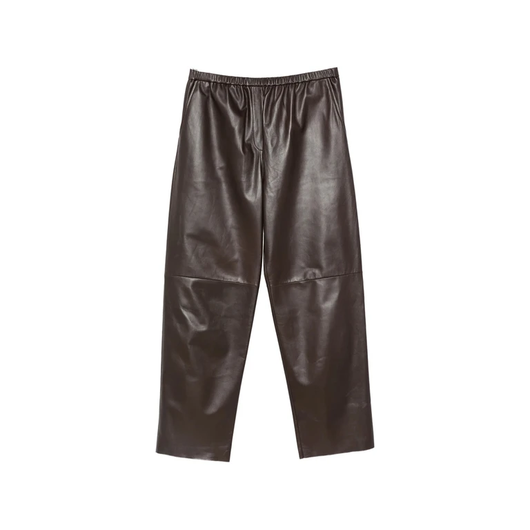 Elasticated Leather Trousers
