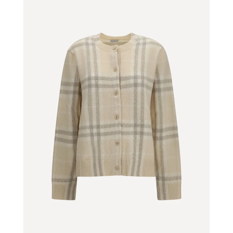 Check cashmere Cardigan Female S