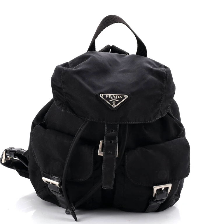 Double Front Pocket Backpack Tessuto Small