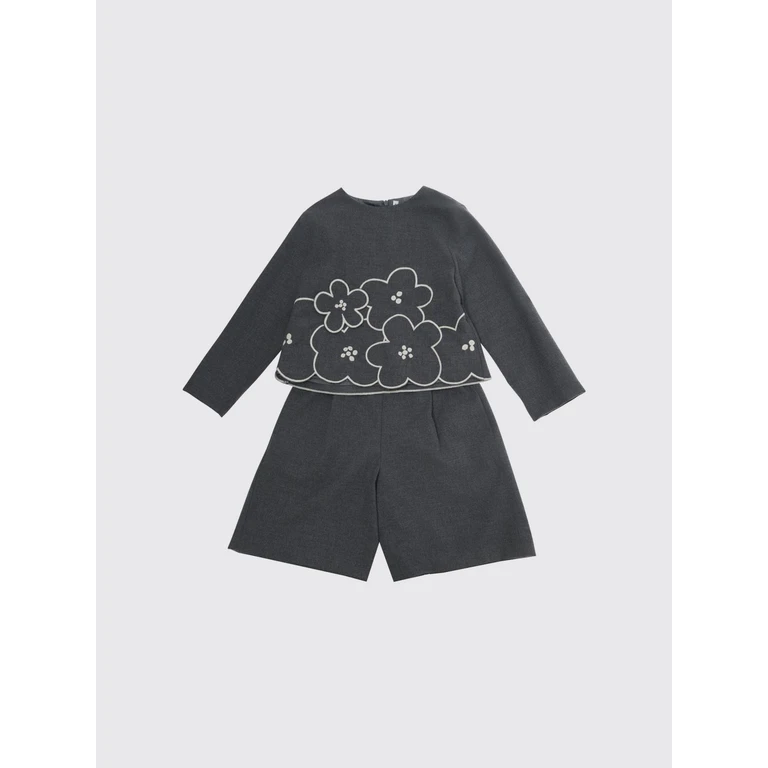 Boy's Two-Piece Wool Set with Floral Print and Wide-Leg Trousers (DP0014W00030710)