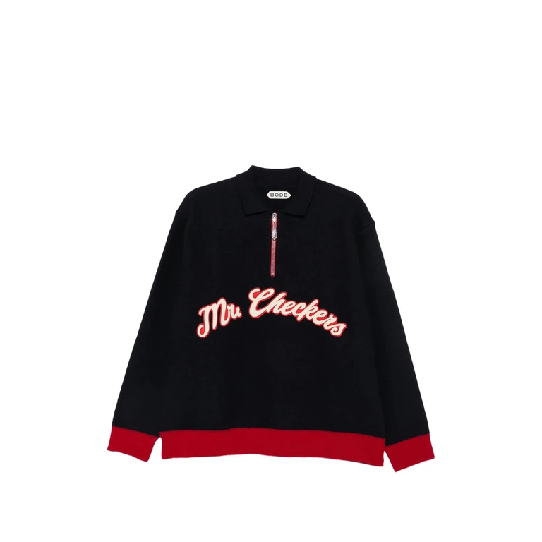 Logo-patch Quarter-zip Sweater