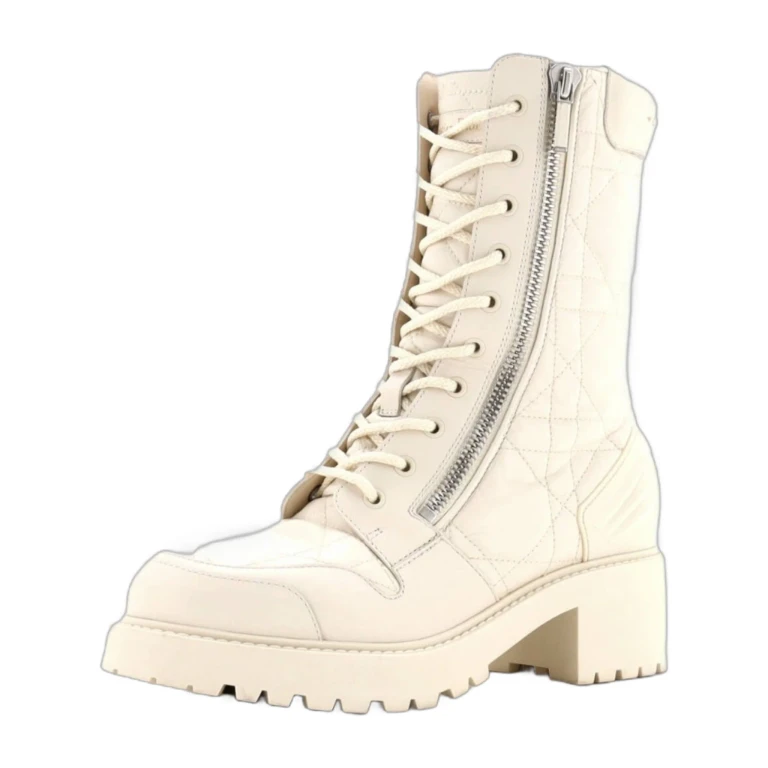 Women's D-Unit Combat Boots Cannage Quilt Leather