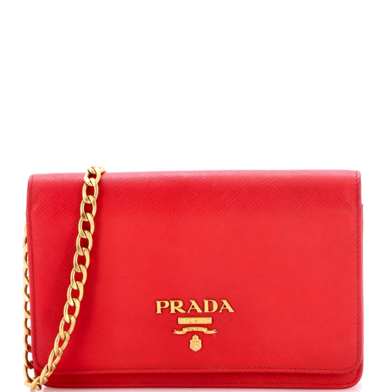 Chain Wallet Crossbody Saffiano Leather