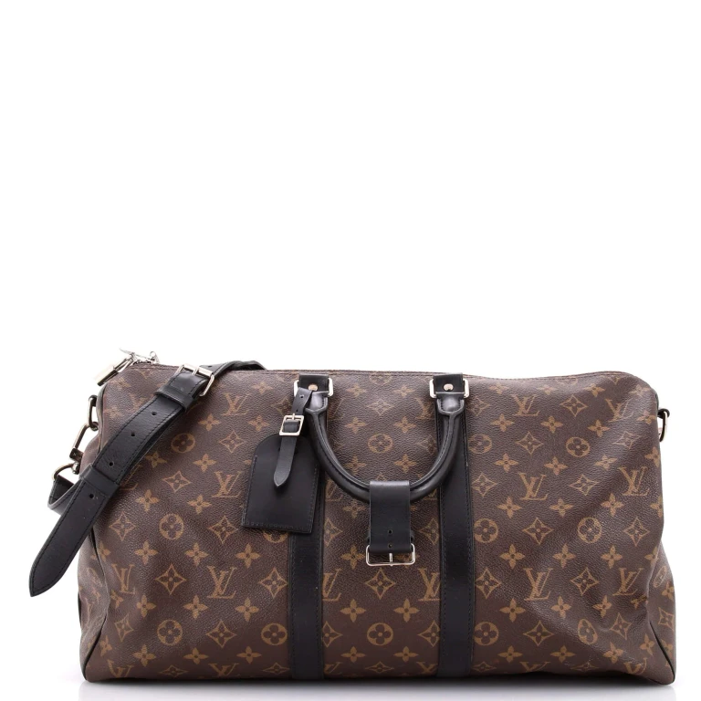 Keepall Bandouliere Bag Macassar Monogram Canvas 45