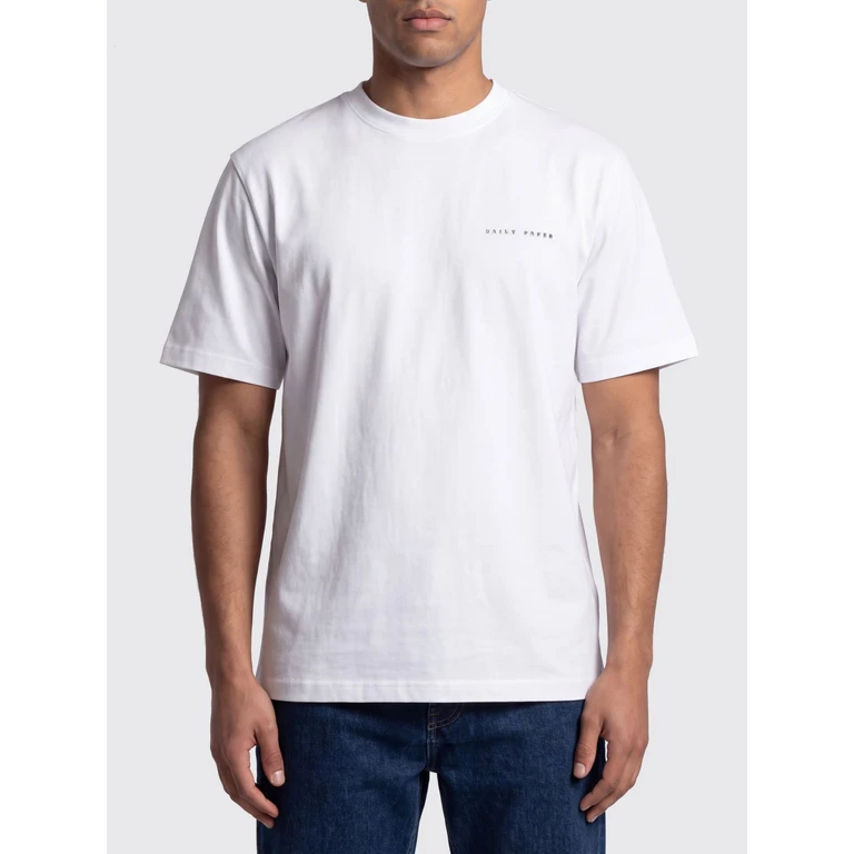 Cotton Crewneck T-shirt with Graphic Print and Front Logo (2610130WHITE)