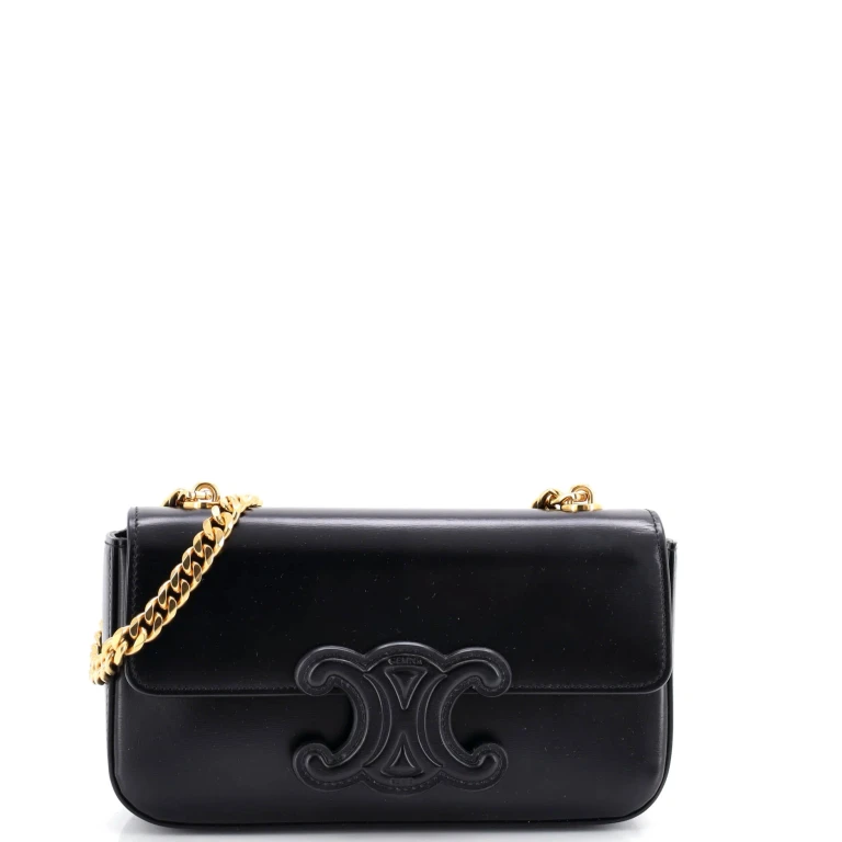 Triomphe Chain Shoulder Bag Leather Small