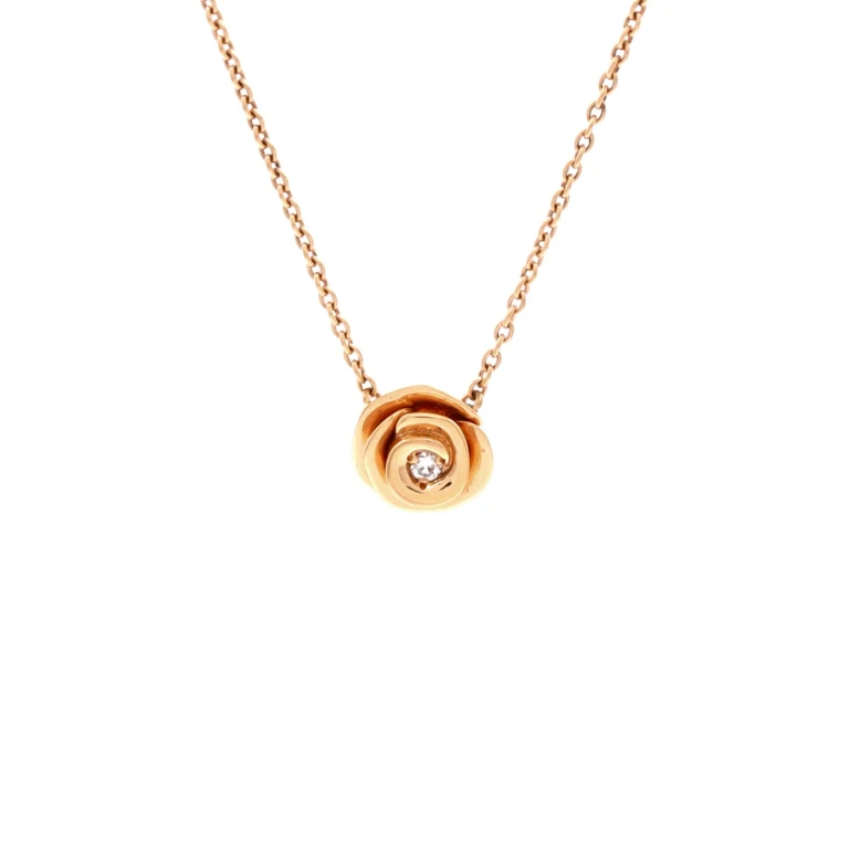 Rose Couture Pendant Necklace 18K Rose Gold with Diamonds
