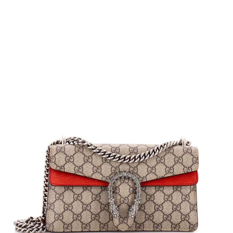 Dionysus Bag GG Coated Canvas with Crystal Embellished Metal Small