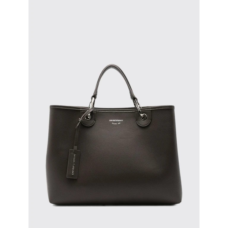 MyEA Grained Faux Leather Handbag with Logo Charm (EW000360AF12036M6458)