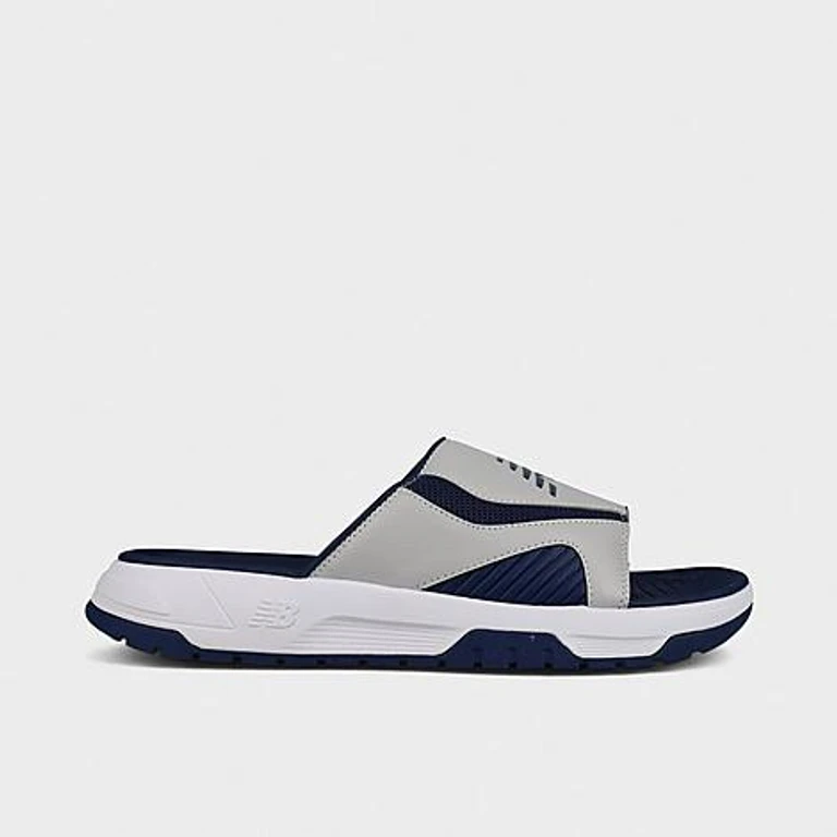 New Balance Men's 200 Premium V3 Slide Sandals in Rain Cloud/Navy Size: 7.0