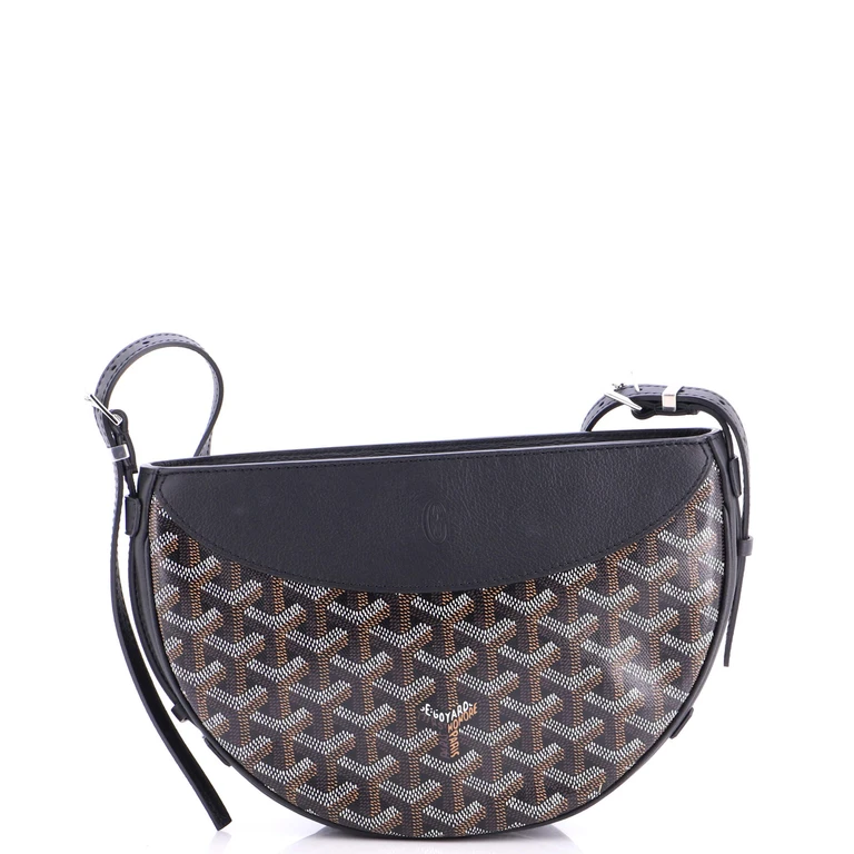 Hirondelle Shoulder Bag Coated Canvas and Leather