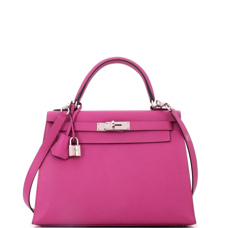 Kelly Handbag Rose Pourpre Epsom with Palladium Hardware 28