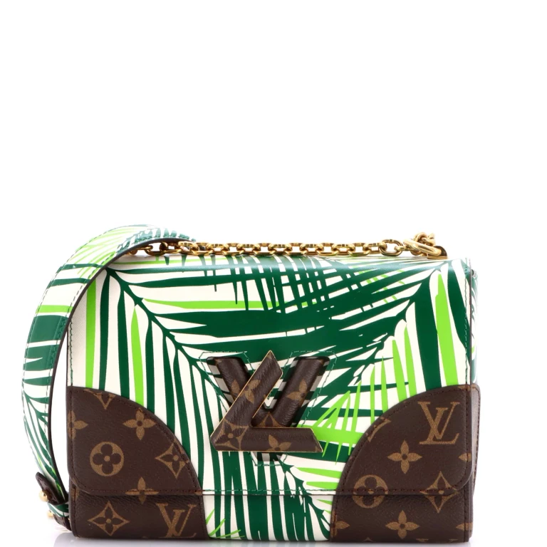 Twist Handbag Limited Edition Palm Print Leather with Monogram Canvas MM