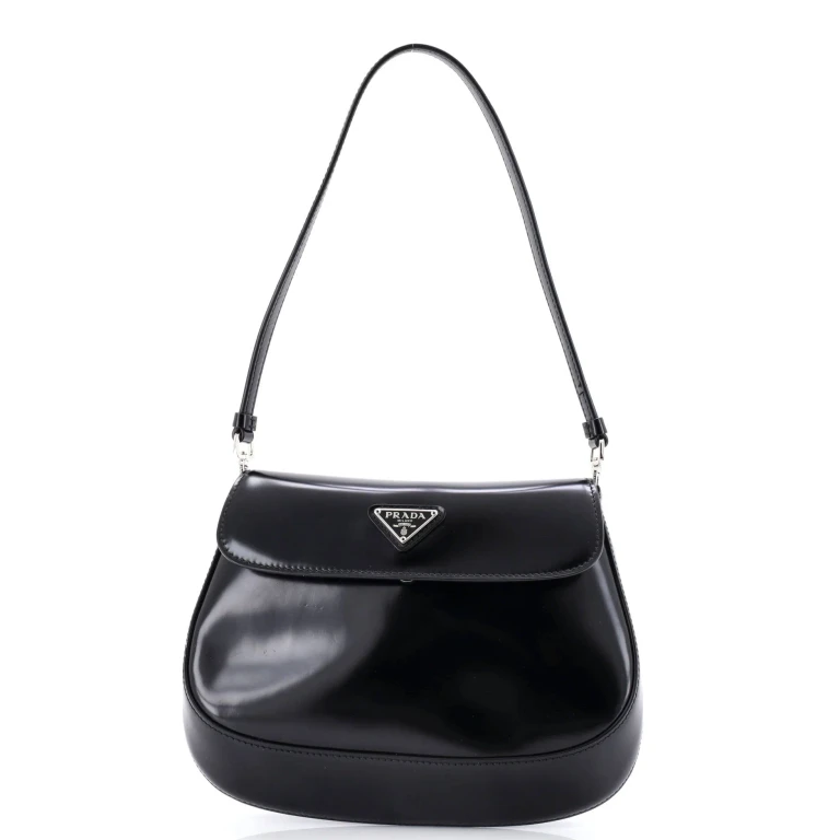 Cleo Flap Shoulder Bag Spazzolato Leather Small