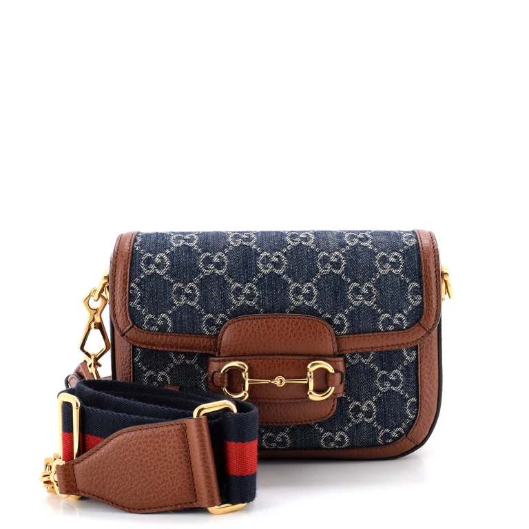 Horsebit 1955 Shoulder Bag GG Denim Mini