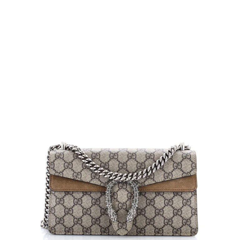 Dionysus Bag GG Coated Canvas with Crystal Embellished Metal Small