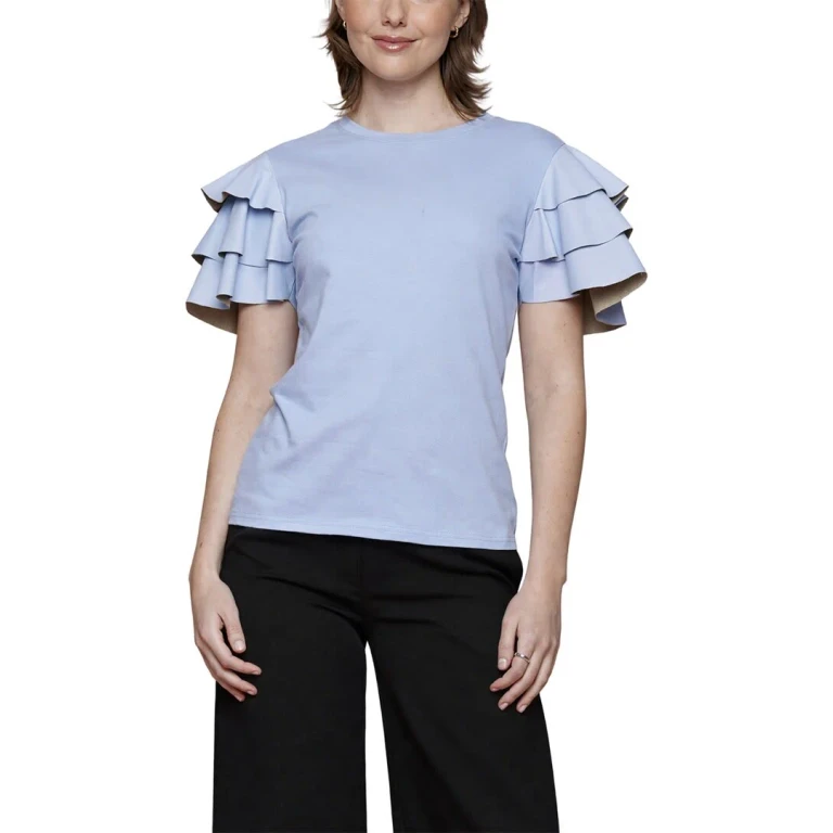 Faux Leather Ruffle Top