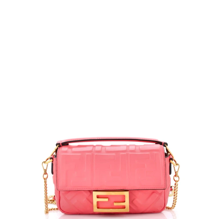 Baguette NM Bag Zucca Embossed Leather Mini